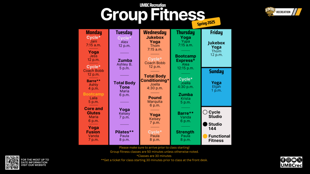 Spring 2025 Group Fitness Schedule