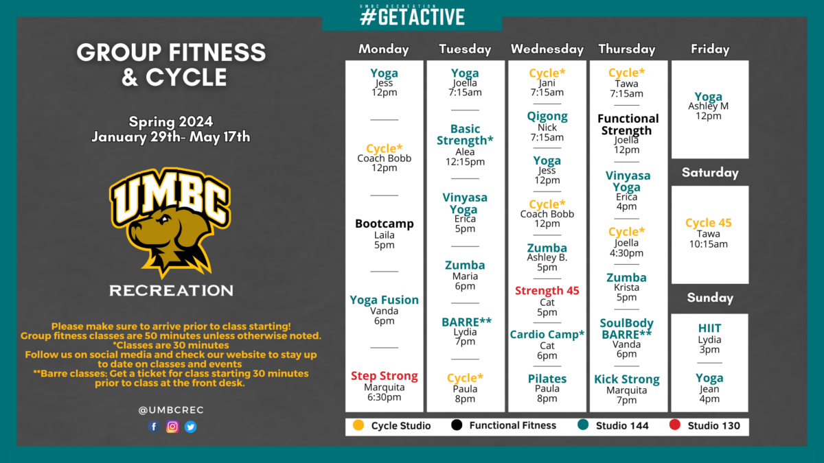 Spring Group Fitness Schedule